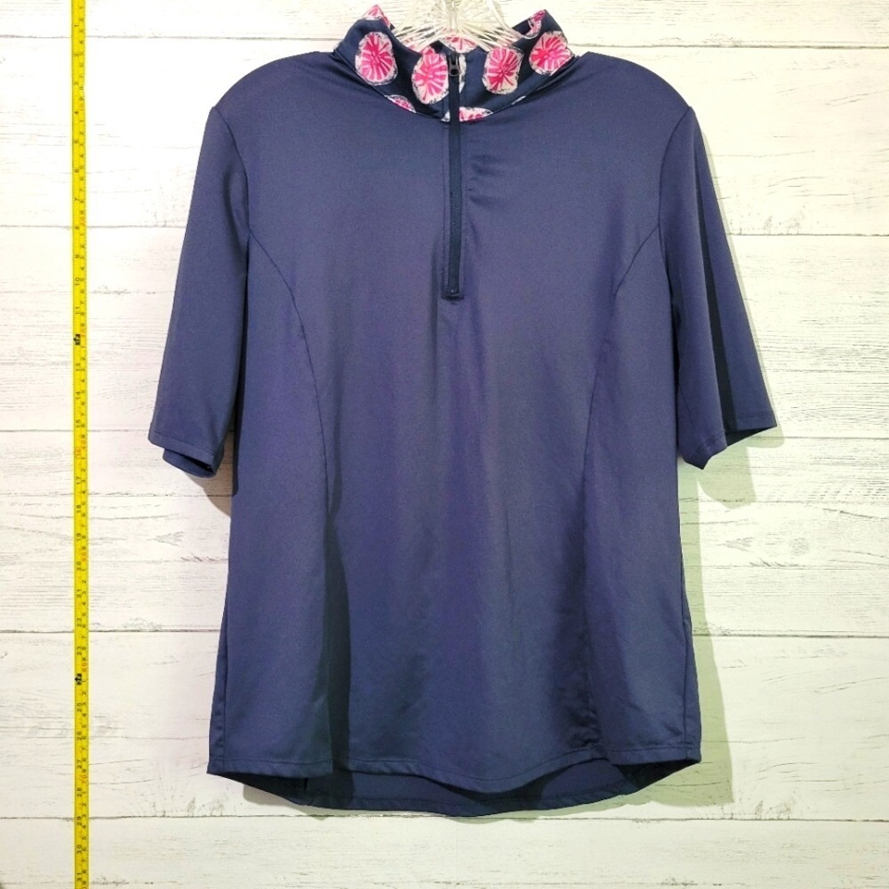 Tommy Bahama Womens Golf Pullover Shirt, Navy/pink, Size Large